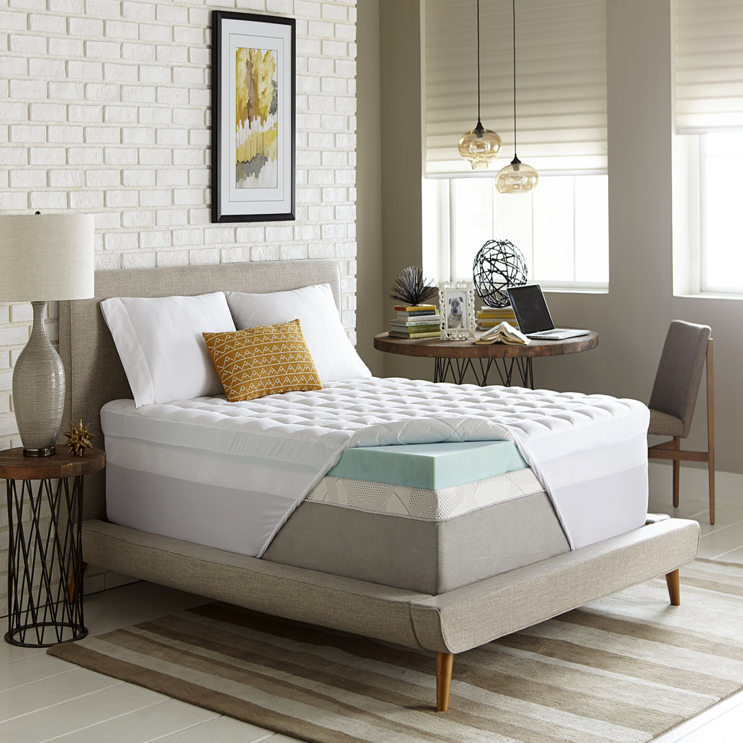 Rayo 5.5" Gel Memory Foam and Fiber Two-piece Mattress Topper